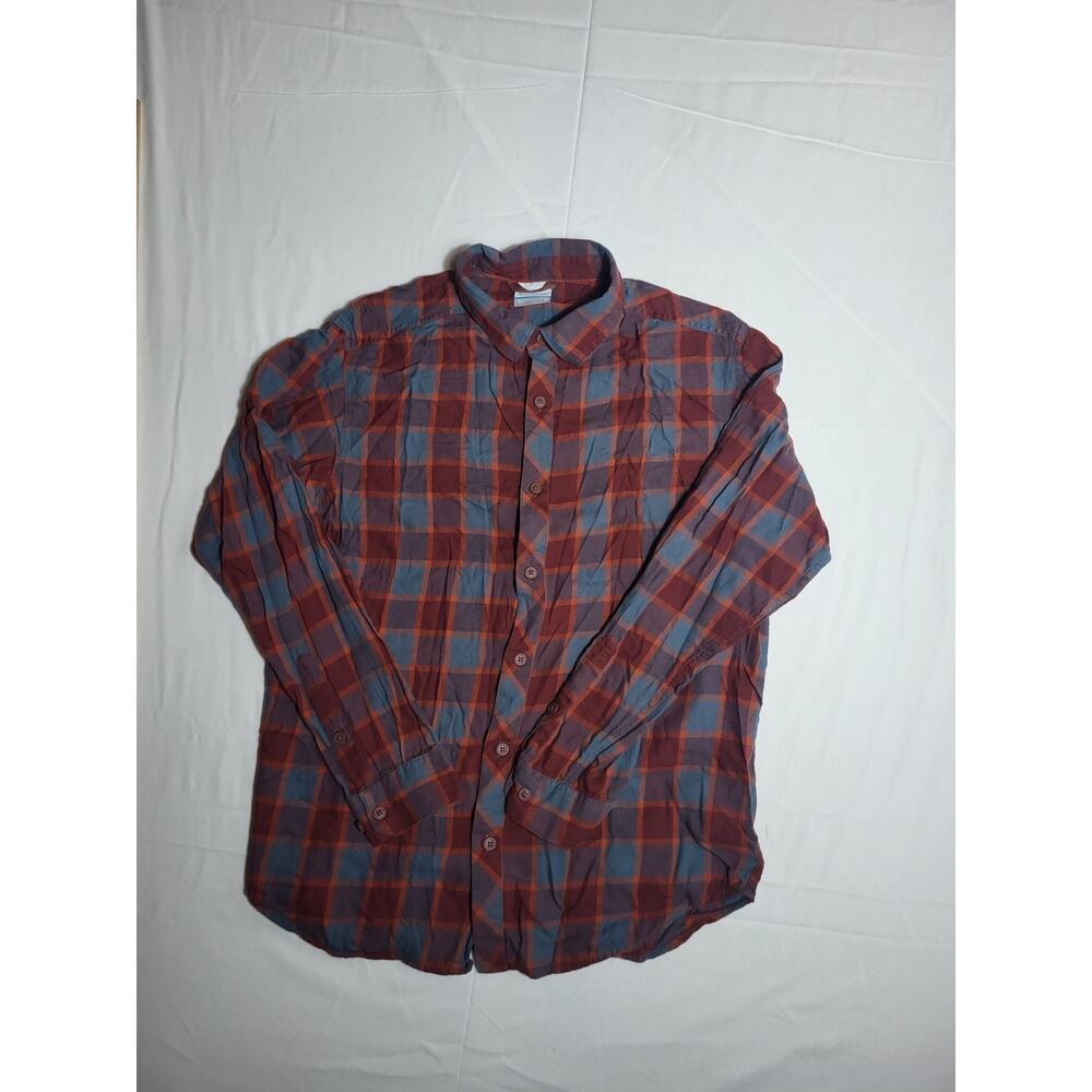 Columbia Sportswear M Plaid Button Down Shirt Long Sleeve Flannel Outdoors